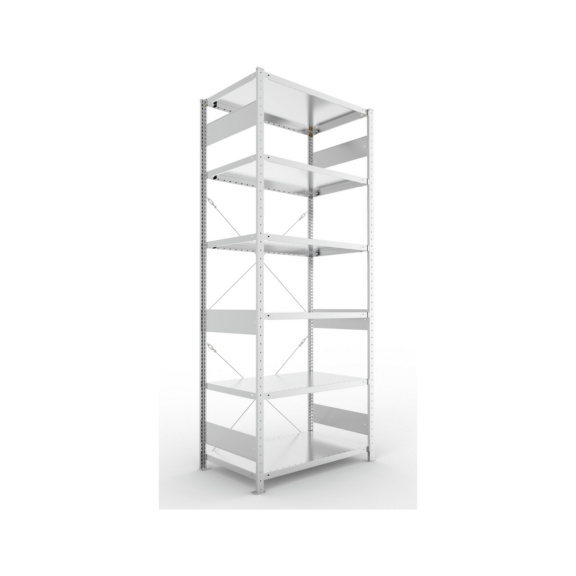 Steckregale S3 verzinkt, einzeilig - S3 CLIP 230 Steck-Grundregal 2500x1000x600 mm vzk. mit 6 B&ouml;den