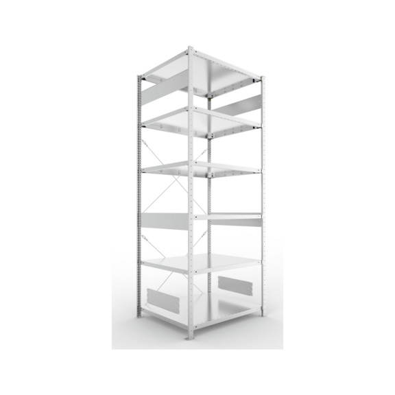 Steckregale S3 verzinkt, einzeilig - S3 CLIP 230 Steck-Grundregal 2500x1000x800 mm vzk. mit 6 B&ouml;den