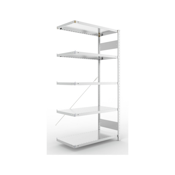 Steckregale S3 verzinkt, einzeilig - S3 CLIP 230 Steck-Anbauregal 2000x1000x500 mm vzk mit 5 B&ouml;den