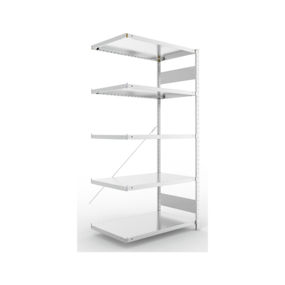 Steckregale S3 verzinkt, einzeilig - S3 CLIP 230 Steck-Anbauregal 2000x1000x600 mm vzk mit 5 B&ouml;den