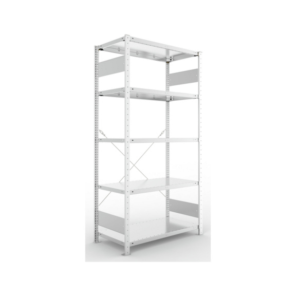 Steckregale S3 verzinkt, einzeilig - S3 CLIP 150 Steck-Grundregal 2000x1000x500 mm vzk. mit 5 Böden