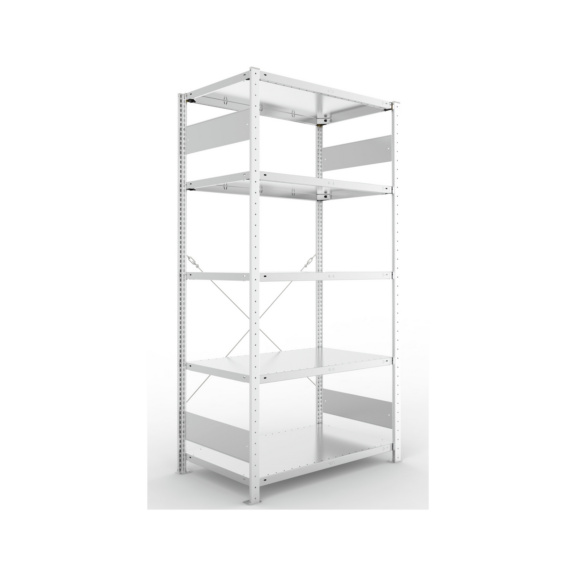 Steckregale S3 verzinkt, einzeilig - S3 CLIP 150 Steck-Grundregal 2000x1000x600 mm vzk. mit 5 Böden