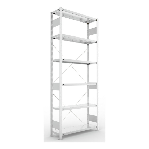 Steckregale S3 verzinkt, einzeilig - S3 CLIP 150 Steck-Grundregal 2500x1000x300 mm vzk. mit 6 Böden