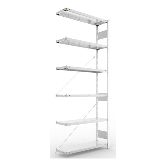 Steckregale S3 verzinkt, einzeilig - S3 CLIP 150 Steck-Anbauregal 2500x1000x300 mm vzk mit 6 Böden