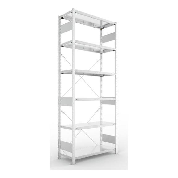 Steckregale S3 verzinkt, einzeilig - S3 CLIP 150 Steck-Grundregal 2500x1000x400 mm vzk. mit 6 Böden