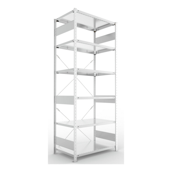 Steckregale S3 verzinkt, einzeilig - S3 CLIP 150 Steck-Grundregal 2500x1000x600 mm vzk. mit 6 Böden