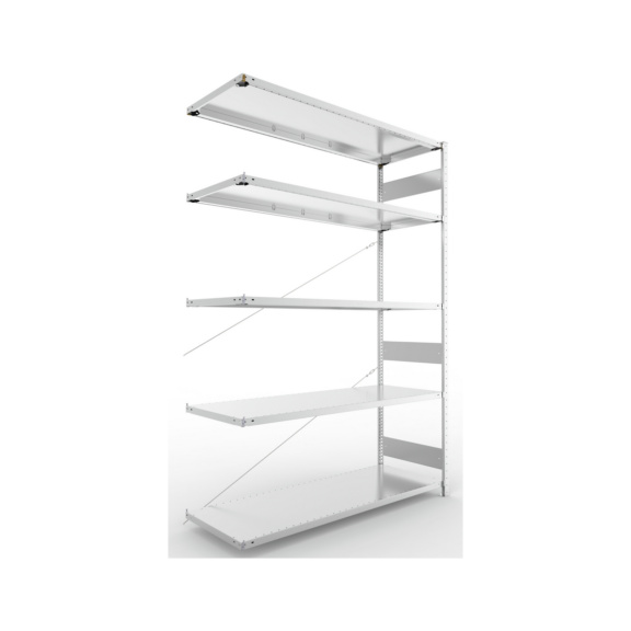 Steckregale S3 verzinkt, einzeilig - S3 CLIP 200 Steck-Anbauregal 2500x1700x600 mm vzk mit 5 B&ouml;den