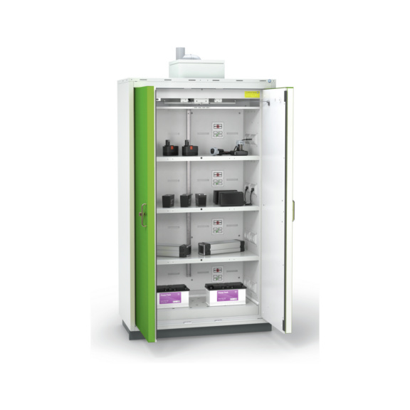 Akku-Sicherheitsladeschränke Premium Signalweiterleitung - RECA Akku-Sicherheitsladeschrank XL mit Signalweiterl. 1194x2085x612 mm RAL 6018