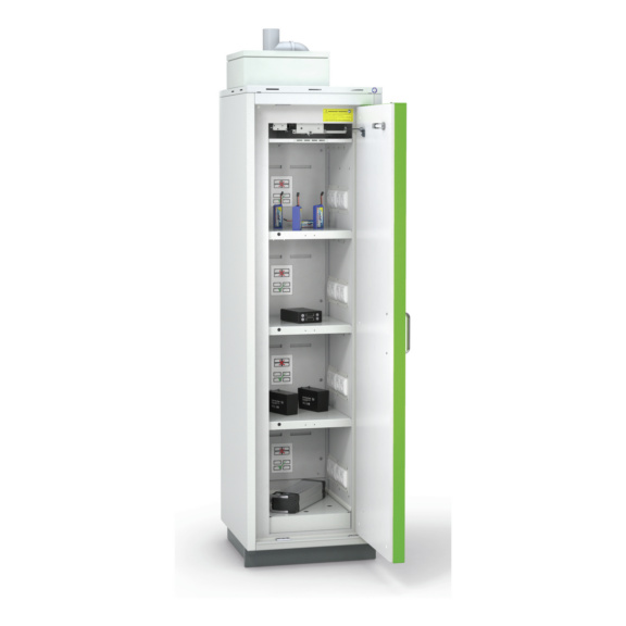 Akku-Sicherheitsladeschränke Premium Signalweiterleitung - RECA Akku-Sicherheitsladeschrank M mit Signalweiterl. 594x2085x612 mm RAL 6018