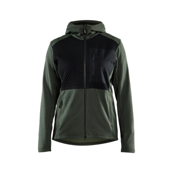 Damen Kapuzensweater mit Rei&szlig;verschluss 3542 2533 - Damen Kapuzensweater mit Rei&szlig;verschluss Herbstgr&uuml;n/Schwarz 3542 2533 4199 XXXL