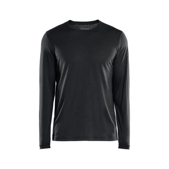 Langarmshirt Merino 3538 1743 - Merino Langarmshirt Schwarz 3538 1743 9900 4XL