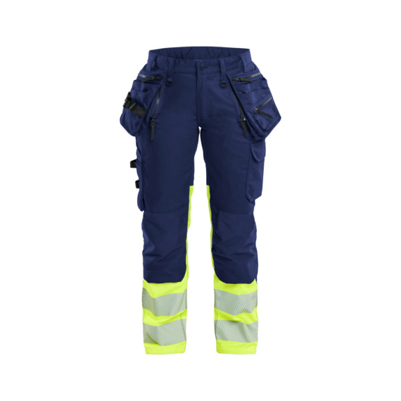 Damen High Vis Hose Stretch 7030 1149 - Damen High Vis Hose Stretch Marineblau/ High Vis Gelb 7030 1149 8933 C36