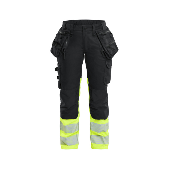 Damen High Vis Hose Stretch 7030 1149 - Damen High Vis Hose Stretch Schwarz/High Vis Gelb 7030 1149 9933 C38