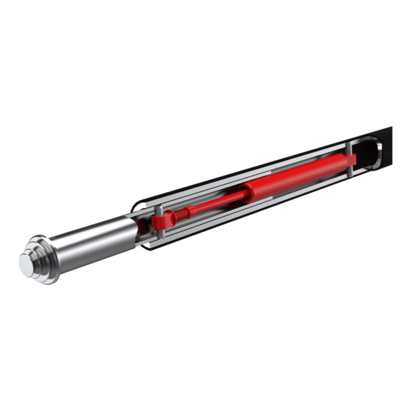 Spannstangen, k&uuml;rzbar mit PVC-&Uuml;berzug - Sperrbalken Pen-Beam Aluminium mit &Uuml;berzug bis 2.250mm, k&uuml;rzbar