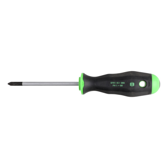 2C round shank PH recess screwdriver - Screwdriver, cross slot, 2-component handle PH 1