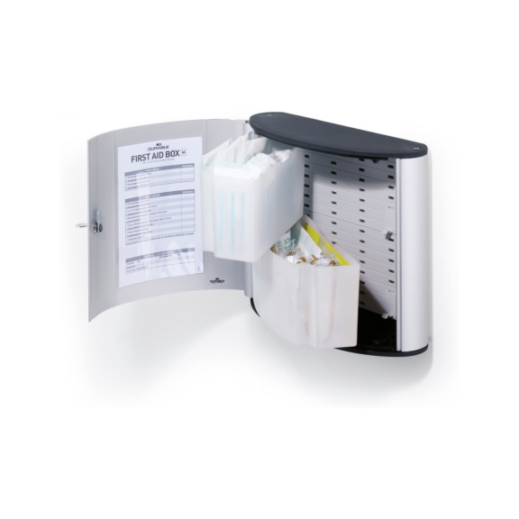 Erste Hilfe Kästen - Erste Hilfe Schrank mit Schloss - Mit Verbandset gemäß DIN 13164:2022