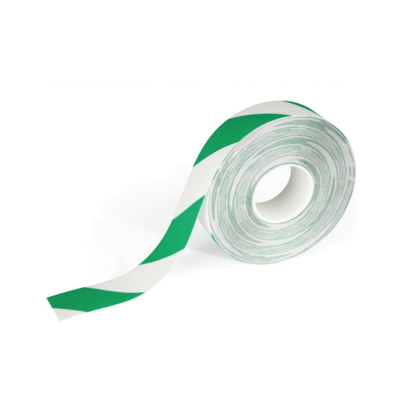 Bodenmarkierungsb&auml;nder zweifarbig 50/07 permanent & staplergeeignet - Bodenmarkierungsband selbstklebend gr&uuml;n/wei&szlig;; Breite 50 mm; St&auml;rke 0,7 mm