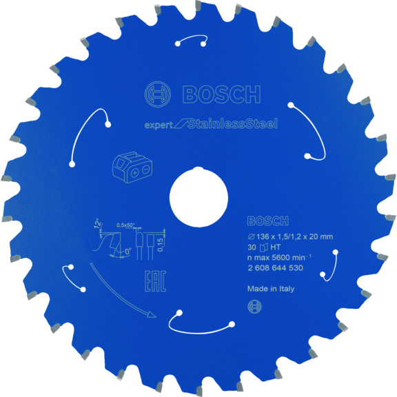 Kreissägeblatt für Edelstahl - BOSCH Kreissägeblatt EXPERT Edelstahl 136x20 30 Zähne Orgnr.2608644530