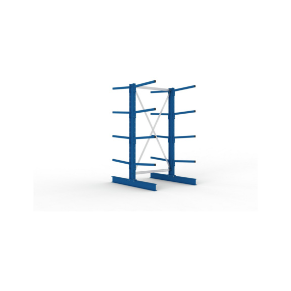Kragarmregale MS doppelseitig - Kragarm-Grundregal MS Light doppelseitig 2000x1000x1200 mm (HxBxT) RAL 5010