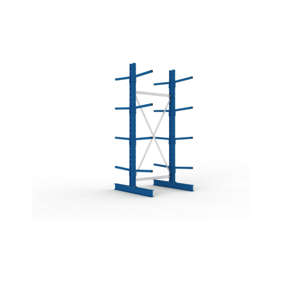 Kragarmregale MS doppelseitig - Kragarm-Grundregal MS Light doppelseitig 2500x1000x1000 mm (HxBxT) RAL 5010