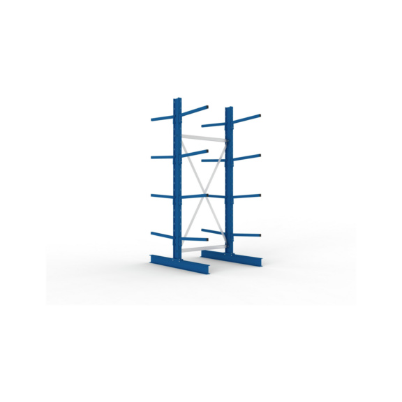 Kragarmregale MS doppelseitig - Kragarm-Grundregal MS Light doppelseitig 2500x1000x1200 mm (HxBxT) RAL 5010