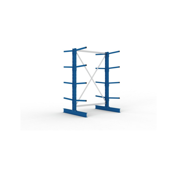 Kragarmregale MS doppelseitig - Kragarm-Grundregal MS Light doppelseitig 2000x1300x1000 mm (HxBxT) RAL 5010