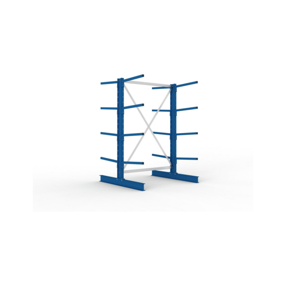 Kragarmregale MS doppelseitig - Kragarm-Grundregal MS Light doppelseitig 2000x1300x1200 mm (HxBxT) RAL 5010