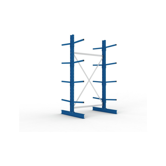 Kragarmregale MS doppelseitig - Kragarm-Grundregal MS Light doppelseitig 2500x1300x1000 mm (HxBxT) RAL 5010