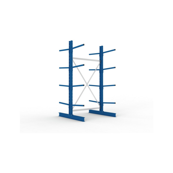 Kragarmregale MS doppelseitig - Kragarm-Grundregal MS Light doppelseitig 2500x1300x1200 mm (HxBxT) RAL 5010