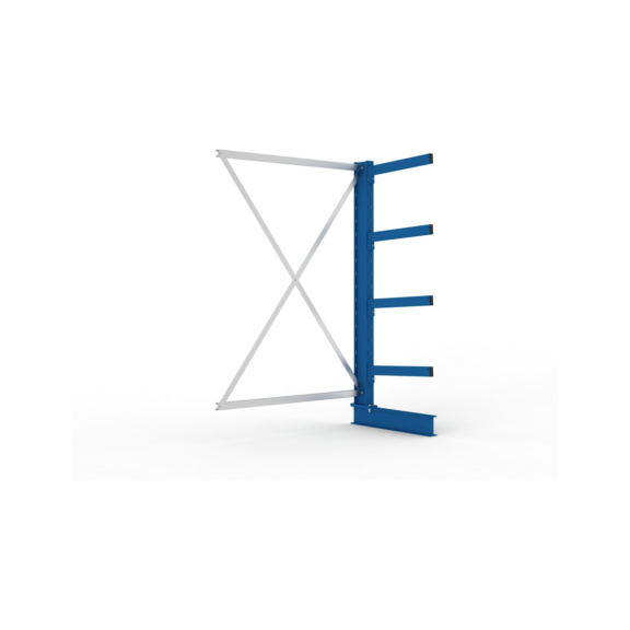 Kragarmregale MS einseitig - Kragarm-Anbauregal MS Medium einseitig 2000x1300x600 mm (HxBxT) RAL 5010