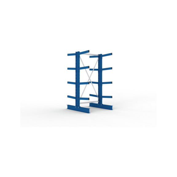 Kragarmregale MS doppelseitig - Kragarm-Grundregal MS Medium doppelseitig 2000x1000x1000 mm (HxBxT) RAL 5010