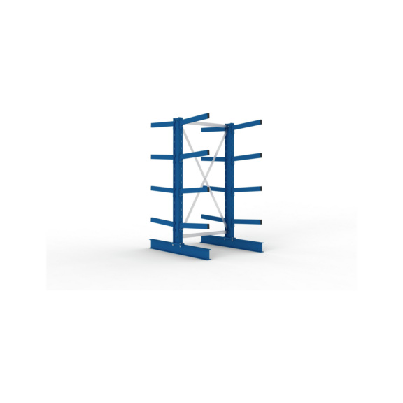 Kragarmregale MS doppelseitig - Kragarm-Grundregal MS Medium doppelseitig 2000x1000x1200 mm (HxBxT) RAL 5010