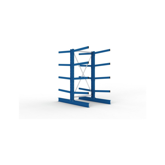 Kragarmregale MS doppelseitig - Kragarm-Grundregal MS Medium doppelseitig 2000x1000x1600 mm (HxBxT) RAL 5010