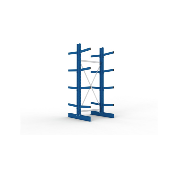 Kragarmregale MS doppelseitig - Kragarm-Grundregal MS Medium doppelseitig 2500x1000x1000 mm (HxBxT) RAL 5010