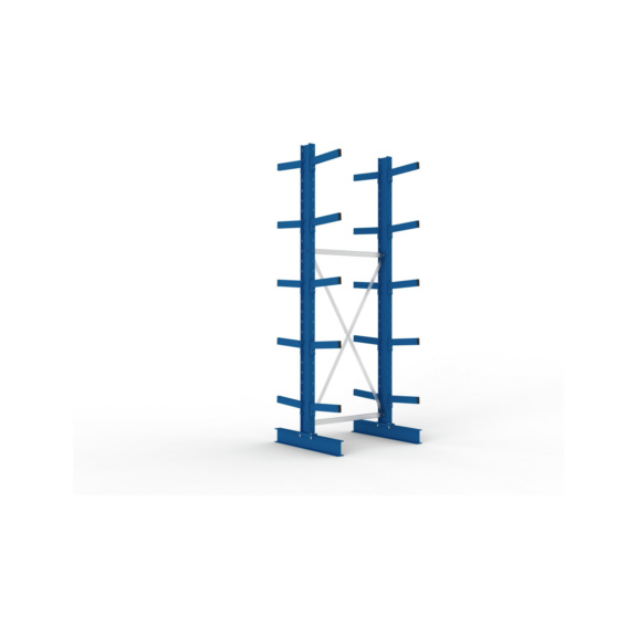 Kragarmregale MS doppelseitig - Kragarm-Grundregal MS Medium doppelseitig 3000x1000x800 mm (HxBxT) RAL 5010