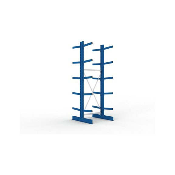 Kragarmregale MS doppelseitig - Kragarm-Grundregal MS Medium doppelseitig 3000x1000x1000 mm (HxBxT) RAL 5010