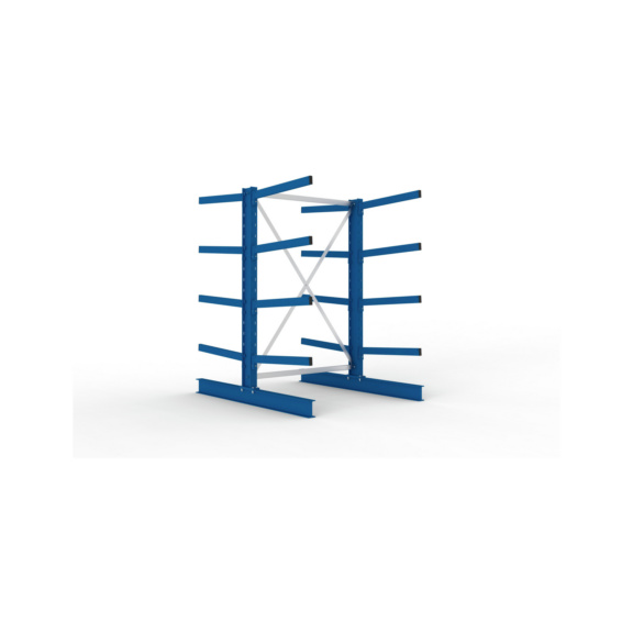 Kragarmregale MS doppelseitig - Kragarm-Grundregal MS Medium doppelseitig 2000x1300x1600 mm (HxBxT) RAL 5010