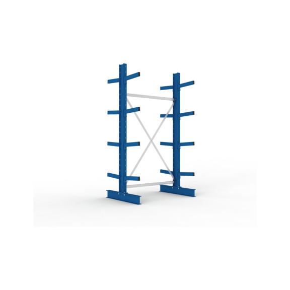 Kragarmregale MS doppelseitig - Kragarm-Grundregal MS Medium doppelseitig 2500x1300x800 mm (HxBxT) RAL 5010