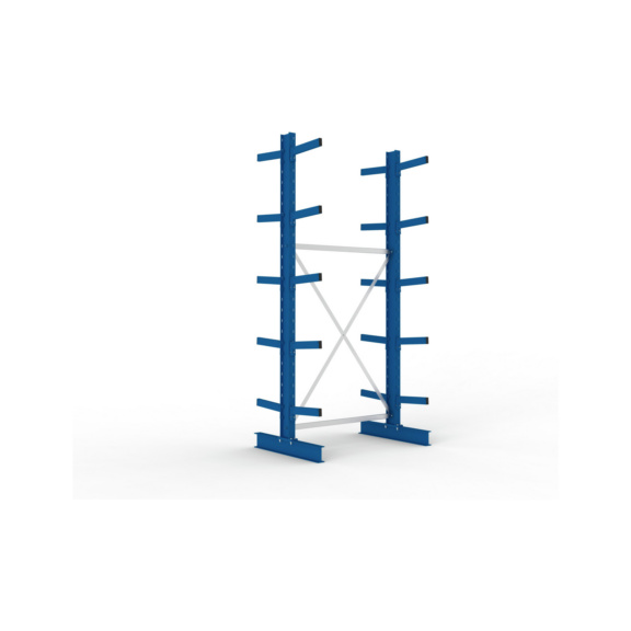 Kragarmregale MS doppelseitig - Kragarm-Grundregal MS Medium doppelseitig 3000x1300x800 mm (HxBxT) RAL 5010