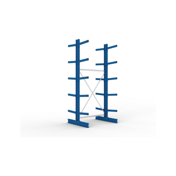 Kragarmregale MS doppelseitig - Kragarm-Grundregal MS Medium doppelseitig 3000x1300x1000 mm (HxBxT) RAL 5010