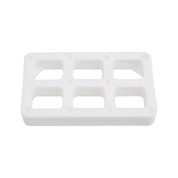 Onderlegger rasterblokken - Onderlegger rasterblok 80x50x10 mm, kunststof, wit