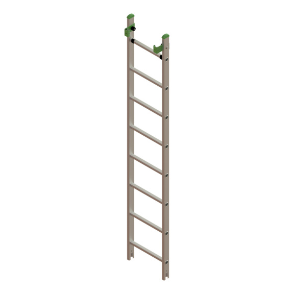 Ersatzteile f&uuml;r Alu-Schiebeleitern - Unteres Leiternteil f&uuml;r Alu-Schiebeleiter 2x8 4550102238