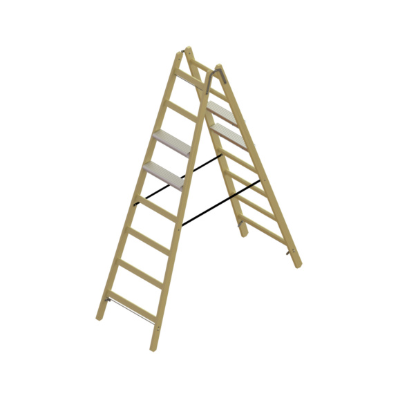 Hybrid-Stehleitern mit Alu-Stufen beidseitig - Hybrid-Stehleiter 2 x 8 mit 2 Alu-Stufen beidseitig