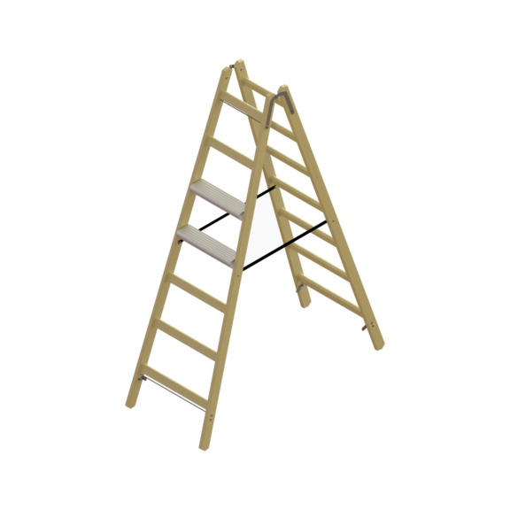 Hybrid-Stehleitern mit Alu-Stufen einseitig - Hybrid-Stehleiter 2 x 7 einseitig mit 2 Alu-Stufen