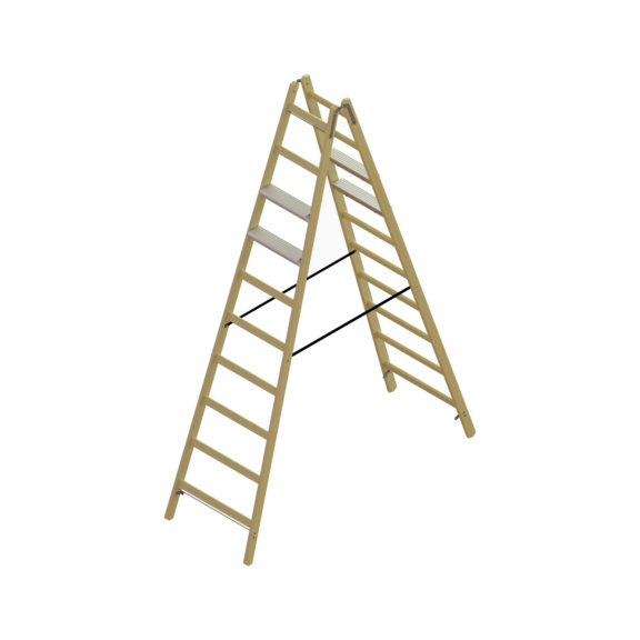 Hybrid-Stehleitern mit Alu-Stufen beidseitig - Hybrid-Stehleiter 2 x 10 mit 2 Alu-Stufen beidseitig
