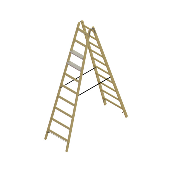 Hybrid-Stehleitern mit Alu-Stufen einseitig - Hybrid-Stehleiter 2 x 10 einseitig mit 2 Alu-Stufen