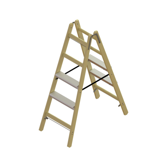 Hybrid-Stehleitern mit Alu-Stufen beidseitig - Hybrid-Stehleiter 2 x 5 mit 2 Alu-Stufen beidseitig