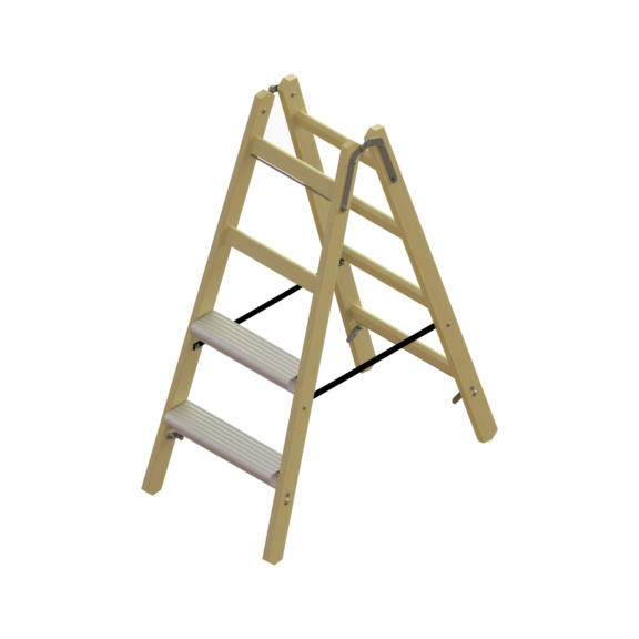 Hybrid-Stehleitern mit Alu-Stufen einseitig - Hybrid-Stehleiter 2 x 4 einseitig mit 2 Alu-Stufen