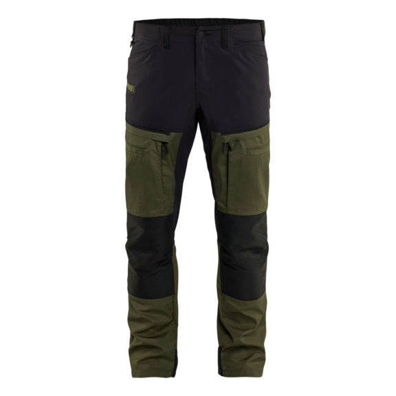 Bundhose Service mit Stretch 1456 1845 - Service Arbeitshose mit Stretch Waldgrün/Schwarz 1456 1845 4298 C54