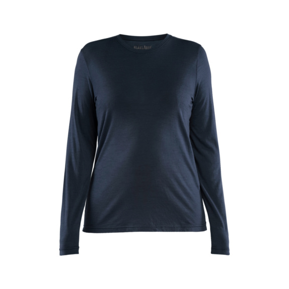Damen Langarmshirt Merino 3539 1743 - Damen Langarm-T-Shirt aus Merinowolle Dunkel Marineblau 3539 1743 8600 S